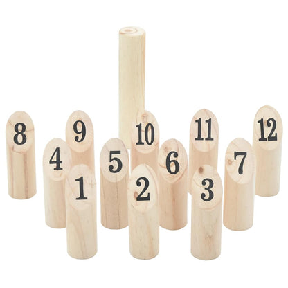 vidaXL Nummerkubb spelset met 13 houten blokken genummerd van 1 tot 12.
