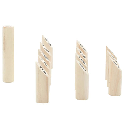 Detail van de houten nummerkubb blokken met duidelijke nummers, onderdeel van de vidaXL spelset.
