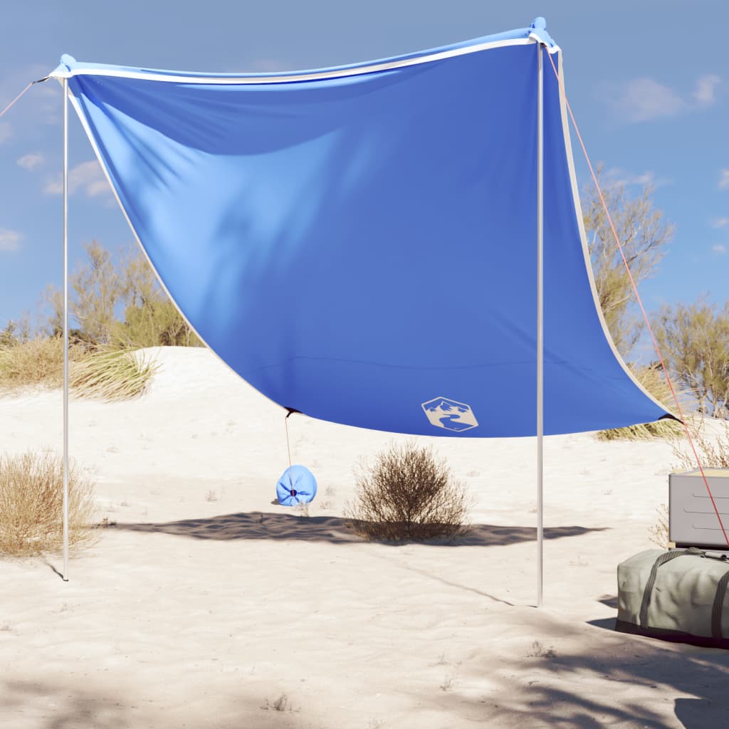 Blauwe vidaXL strandluifel met zandankers, ideaal voor bescherming tegen UV-stralen.