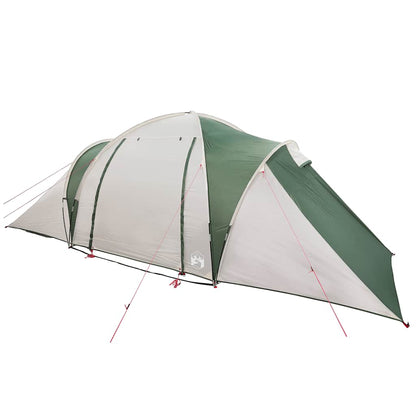 Detail van de vidaXL koepeltent in groen, met zicht op de zijwanden en het dak.