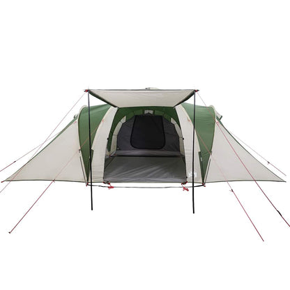 Zijaanzicht van de vidaXL koepeltent met open ingang en groene kleur.