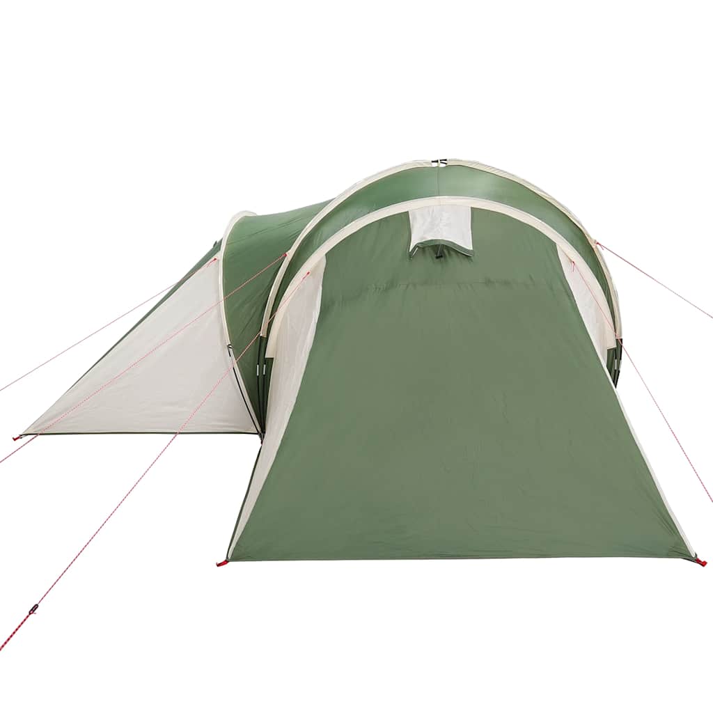 Detail van de groene vidaXL koepeltent met waterdichte buitenkant en ventilatierooster.