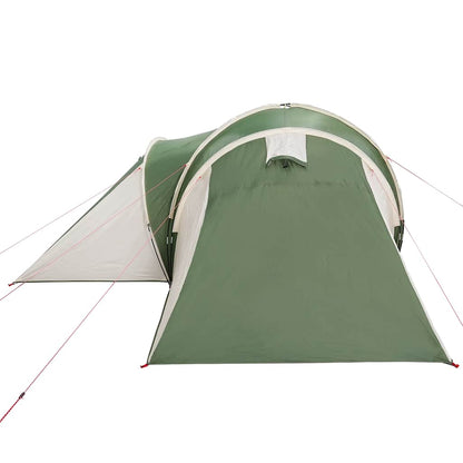 Detail van de groene vidaXL koepeltent met waterdichte buitenkant en ventilatierooster.