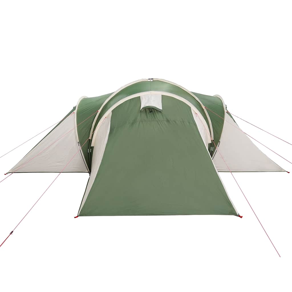 Detail van de groene vidaXL koepeltent met open ingang en waterdichte stof.