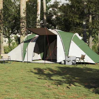 Groene vidaXL koepeltent voor 6 personen, waterdicht en ruim, vanuit zijaanzicht.
