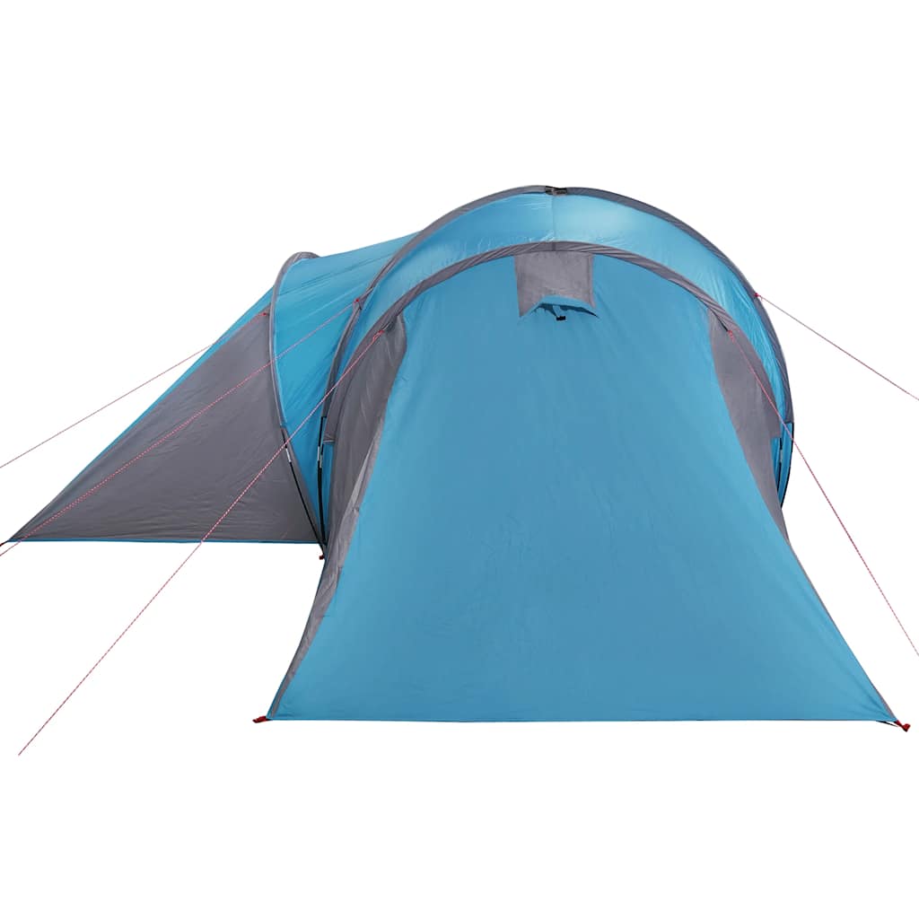 Zijaanzicht van de vidaXL koepeltent in blauw met een waterdicht ontwerp.