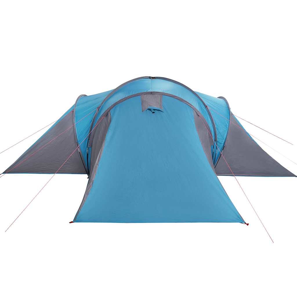 Detail van de vidaXL koepeltent in blauw, met zicht op de ingang en zijpanelen.