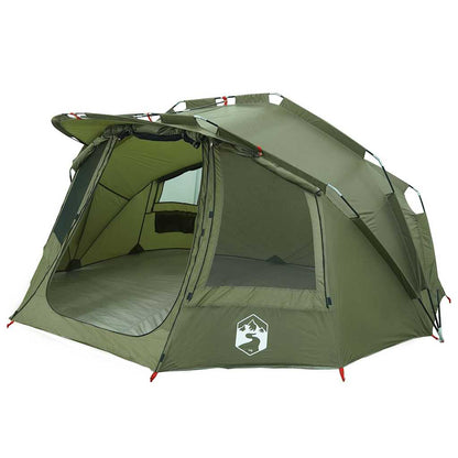 Detail van de vidaXL Vistent 5-persoons tent in olijfgroen, met open ingang en ruime binnenruimte.