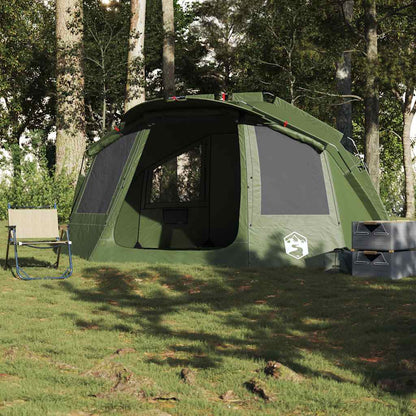 Detail van de vidaXL Vistent 5-persoons tent in olijfgroen, zijaanzicht met open ingang.