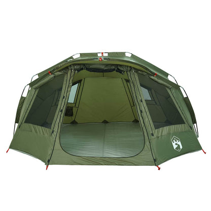 Detail van de vidaXL Vistent 5-persoons tent in olijfgroen, met open ingang en gaasramen.