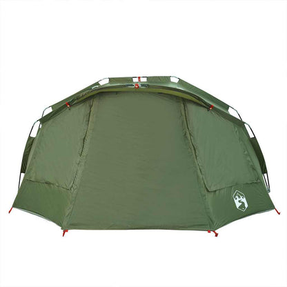 Detail van de vidaXL Vistent 5-persoons tent in olijfgroen, met open ingang en waterdichte stof.