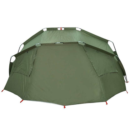 Detail van de olijfgroene vidaXL Vistent tent met openingen voor ventilatie.