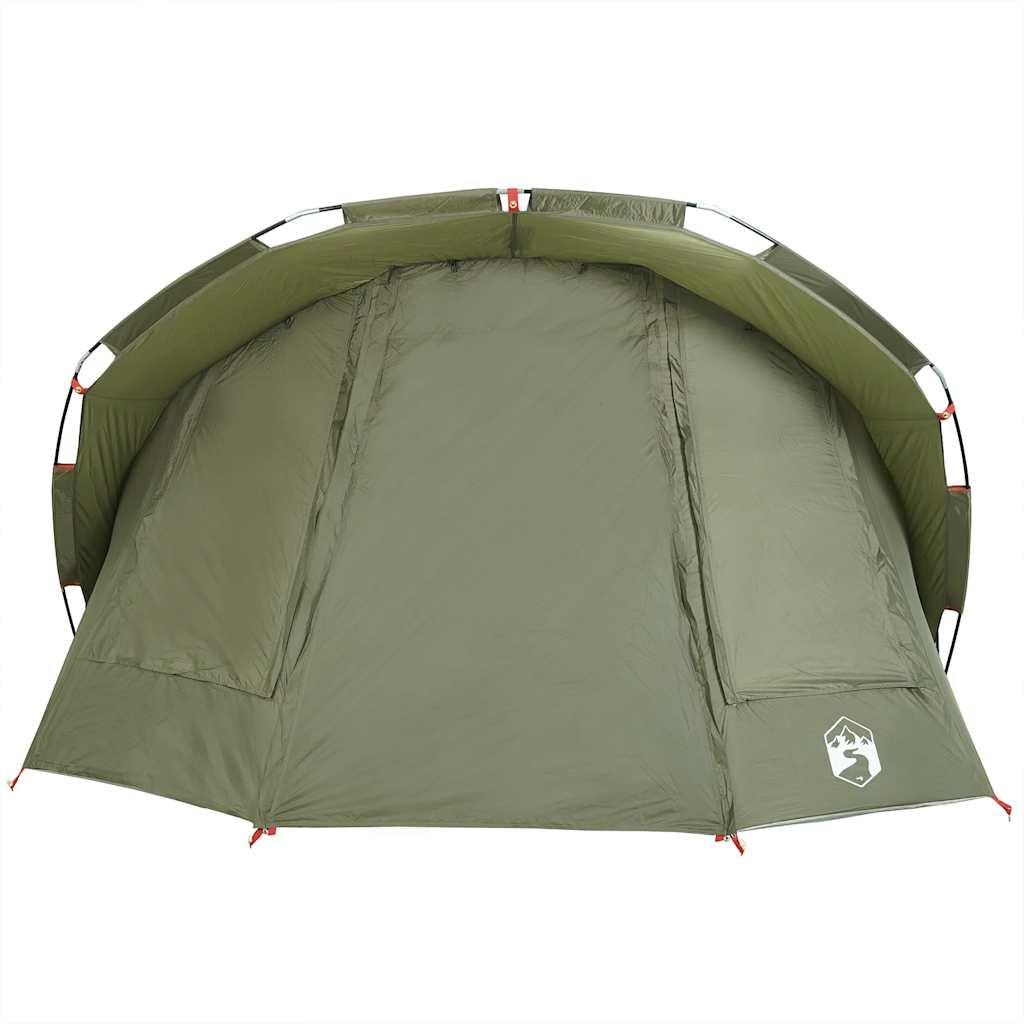 Detail van de olijfgroene vidaXL Vistent tent met waterdichte en windbestendige eigenschappen.