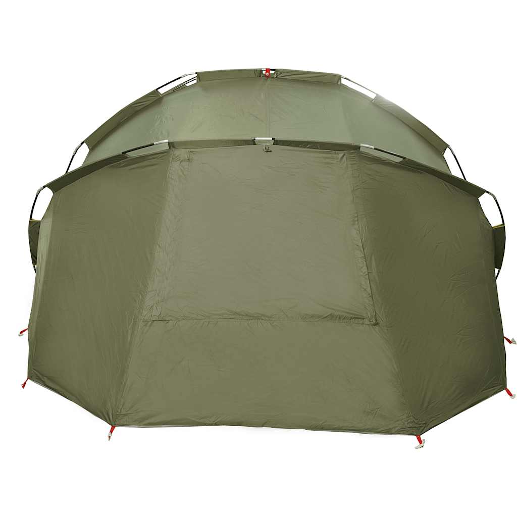 Detail van de olijfgroene vidaXL Vistent tent met waterdichte coating en ventilatieopeningen.