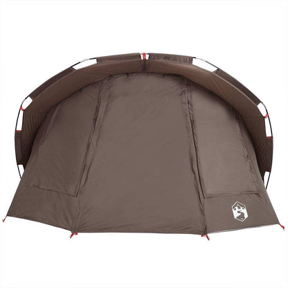 Detail van de vidaXL Vistent tent in bruin, met waterdichte voorzijde en ventilatieopeningen.