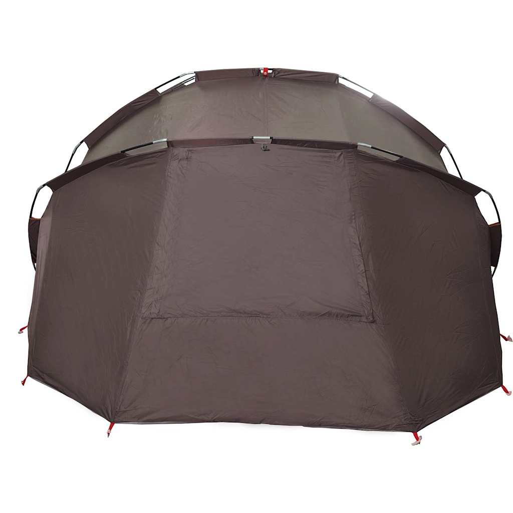 Detail van de vidaXL 5-persoons tent in bruin, met een volledig waterdichte constructie.