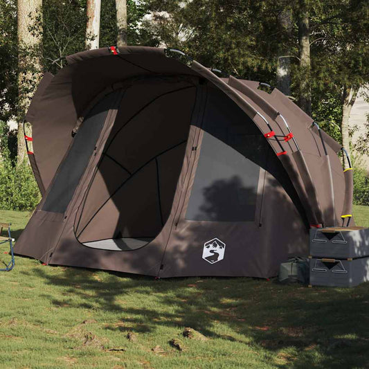 vidaXL Vistent tent voor 5 personen, bruin waterdicht ontwerp met ruime ingang.