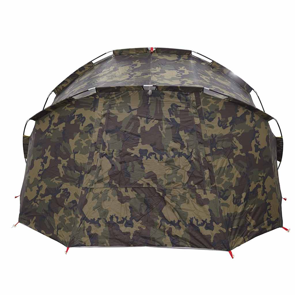 Detail van de vidaXL 5-persoons waterdichte camouflage tent, zijaanzicht met camouflagedesign.