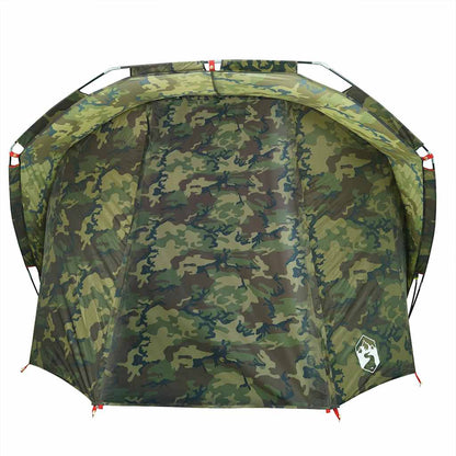 Detail van de camouflage buitenkant van de vidaXL 4-persoons waterdichte tent.