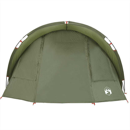 Detail van de olijfgroene vidaXL Vistent tent met waterdichte buitenkant.