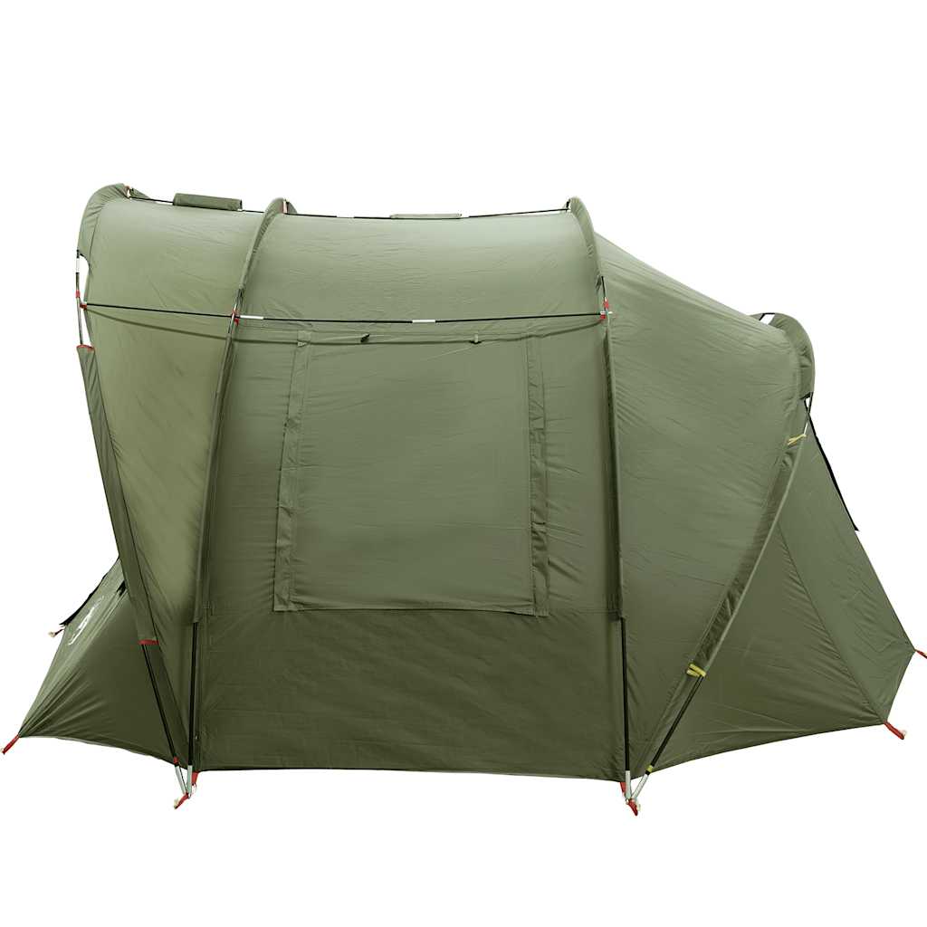 Zijaanzicht van de vidaXL 2-persoons waterdichte tent in olijfgroen.