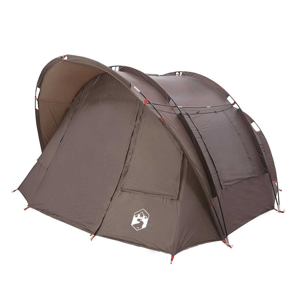 Detail van de vidaXL Vistent 2-persoons tent in bruin, met een windbestendig ontwerp.