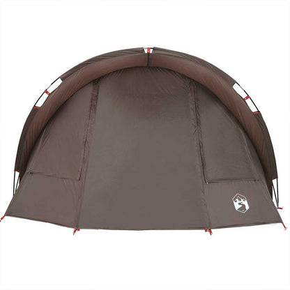 Detail van de bruin waterdichte vidaXL Vistent tent met zijpanelen en ventilatieopeningen.