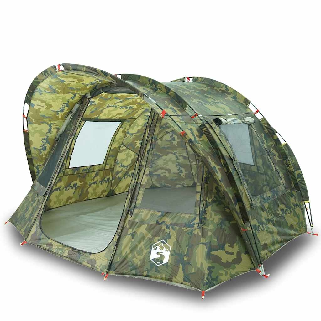 Detail van de vidaXL 2-persoons camouflage vistent met openingen voor ventilatie.