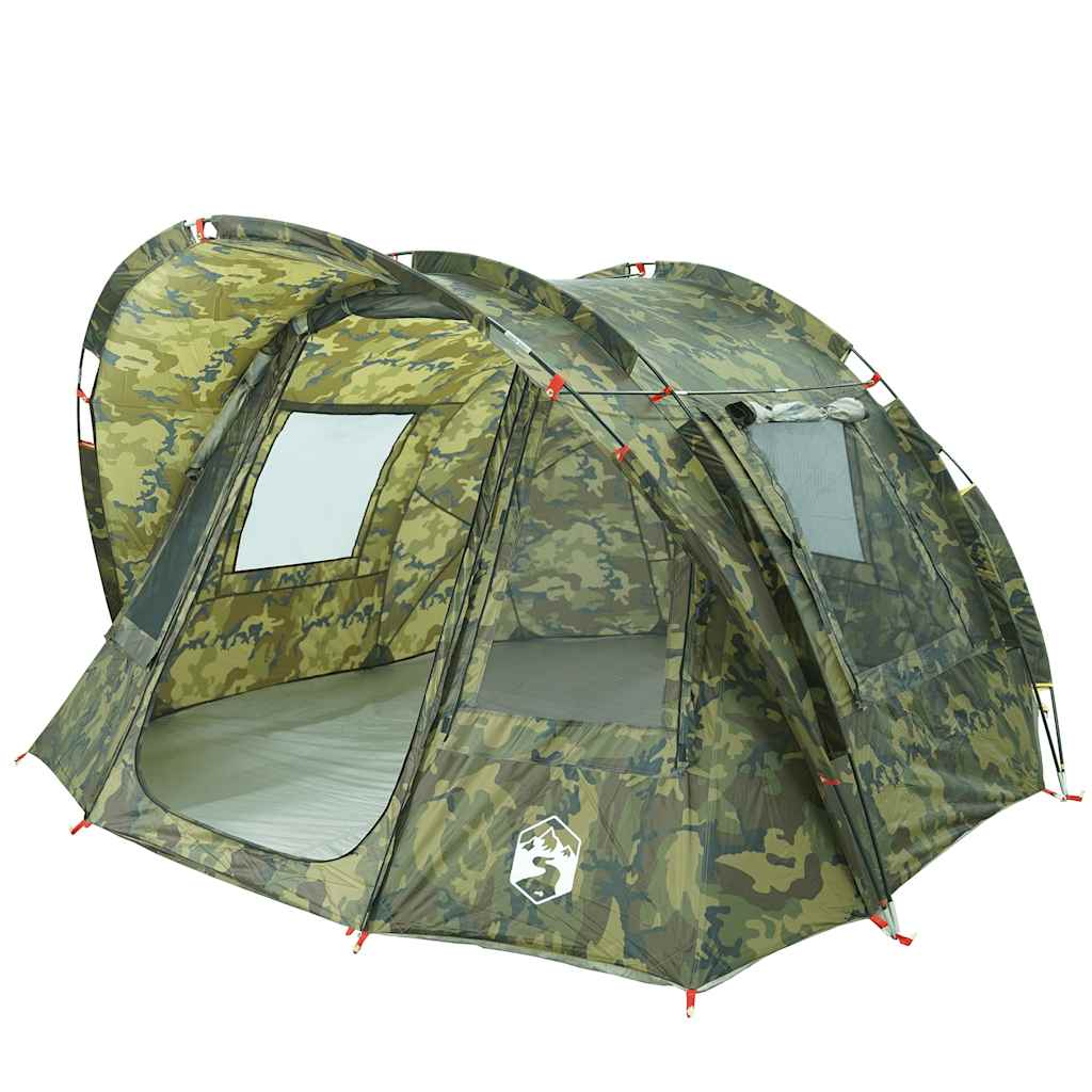Detail van de vidaXL 2-persoons camouflage vistent met openingen voor ventilatie.