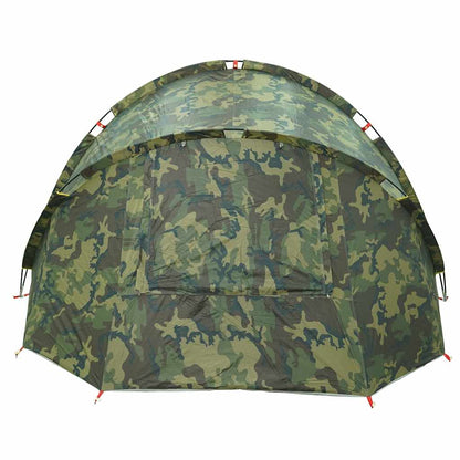Detail van de camouflage buitenkant van de vidaXL 2-persoons vistent in zijaanzicht.