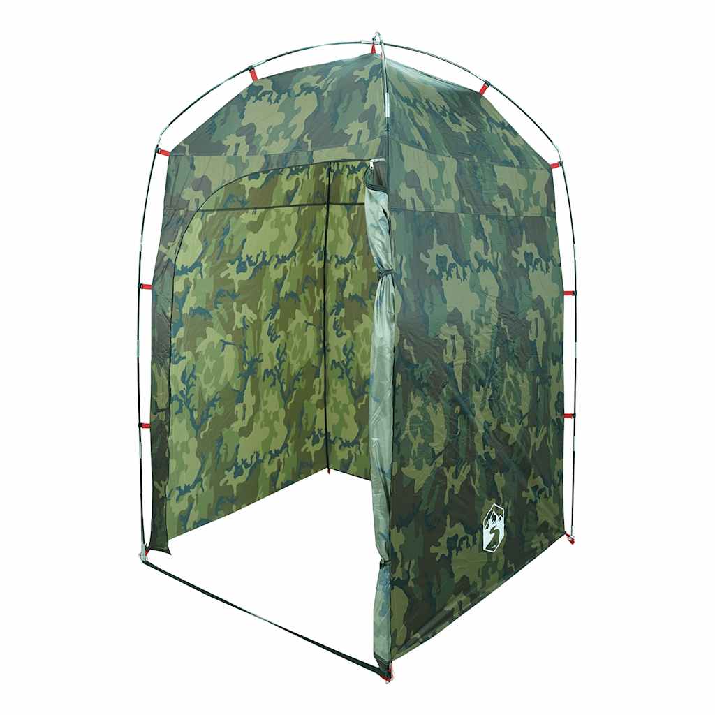Detail van de vidaXL camouflage douchetent met open ingang en waterdichte stof.