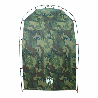 Detail van de vidaXL camouflage douchetent met waterdichte stof en gebogen bovenkant.