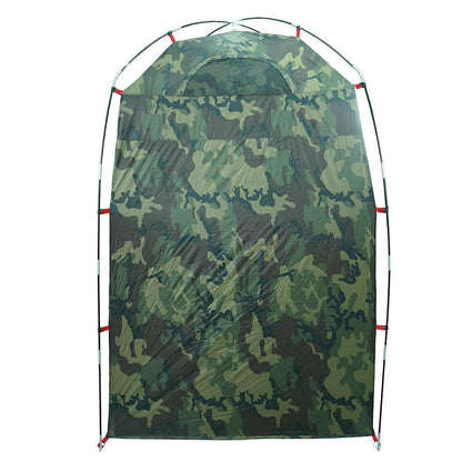 Detail van de camouflage achterkant van de vidaXL waterdichte douchetent.