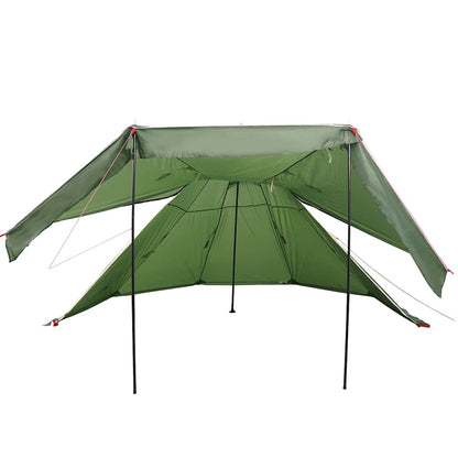 Zijaanzicht van de vidaXL tipitent met open luifel in groen.