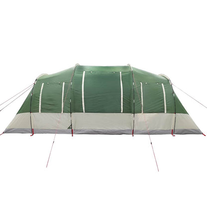 Detail van de vidaXL 4-persoons tunneltent in groen, zijaanzicht met ventilatieroosters.