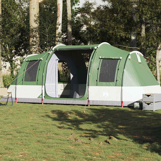 vidaXL tunneltent voor vier personen in groen, volledig waterdicht met ruime ingang.