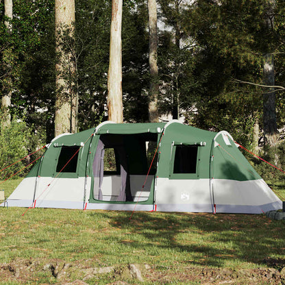 vidaXL tunneltent voor 6 personen in groen, waterdicht en ruim opgezet in de natuur.