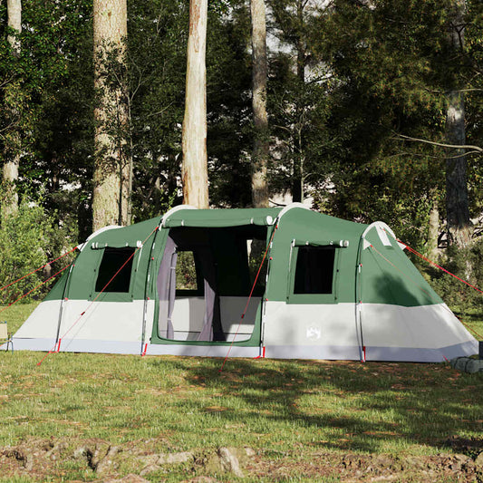 vidaXL tunneltent voor 6 personen in groen, waterdicht en ruim opgezet in de natuur.