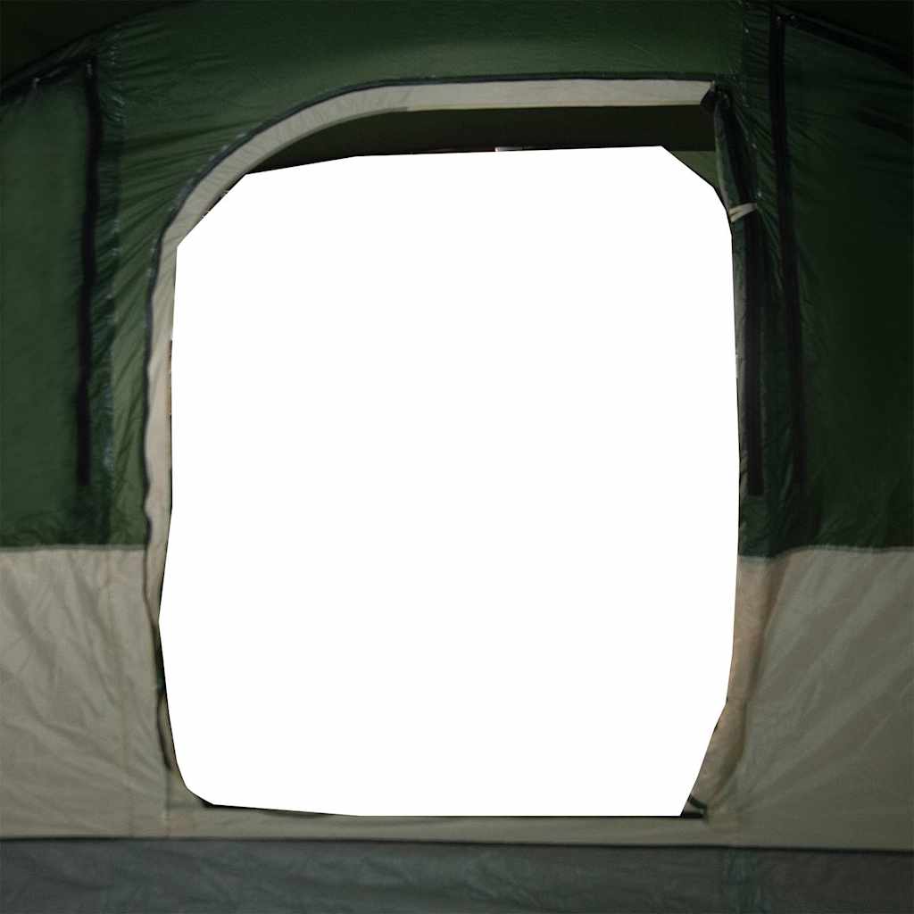 Detail van de ingang van de vidaXL 5-persoons tunneltent in groen.