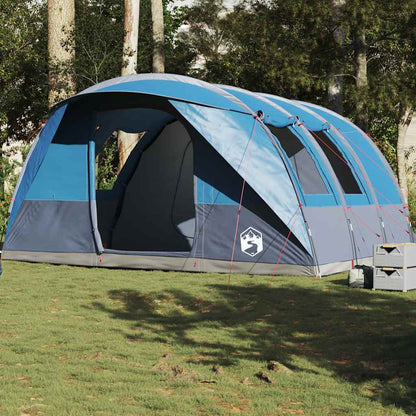 Blauwe vidaXL tunneltent voor 5 personen, waterdicht met ruime ingang.
