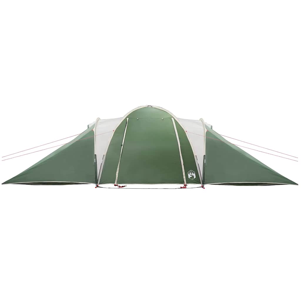Detail van de vidaXL koepeltent in groen met luifeloptie en windbestendig ontwerp.
