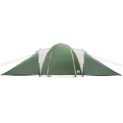 Detail van de vidaXL koepeltent in groen met luifeloptie en windbestendig ontwerp.