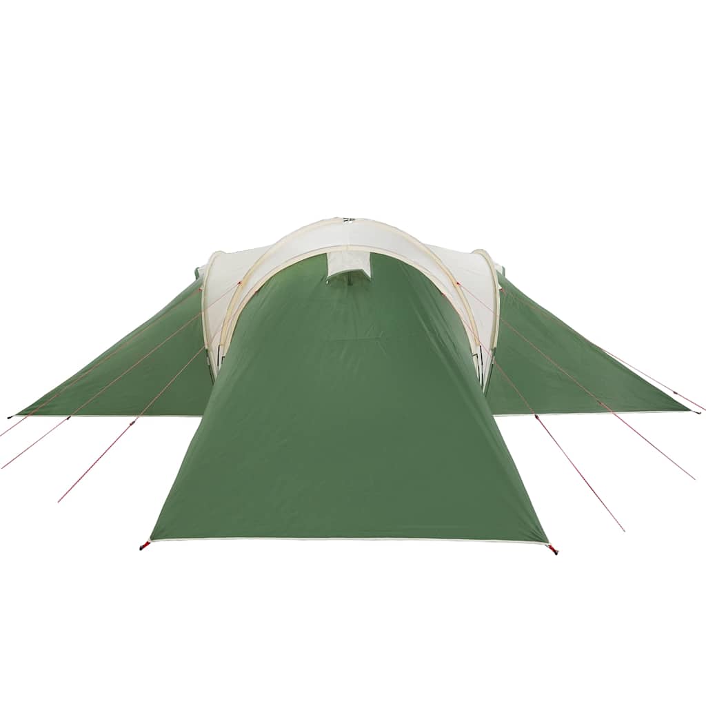 Detail van de vidaXL koepeltent in groen, met zicht op de ingang en zijwanden.