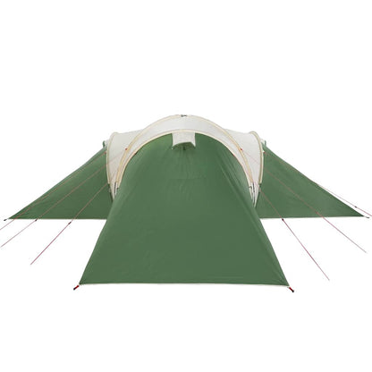 Detail van de vidaXL koepeltent in groen, met zicht op de ingang en zijwanden.