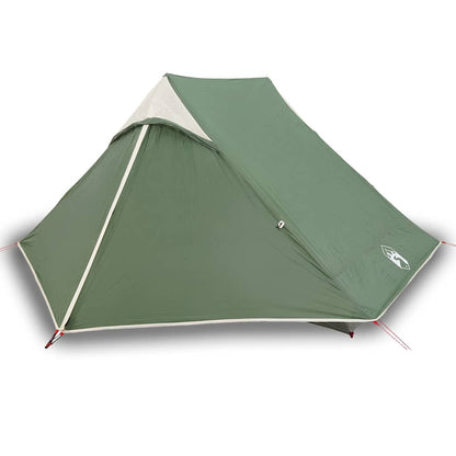 Detail van de vidaXL 2-persoons tent in groen, zijaanzicht met waterdichte coating.