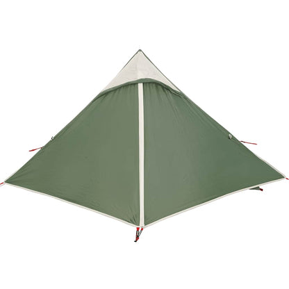 Detail van de vidaXL 2-persoons tent in groen, met een scherpe hoek en waterdichte stof.