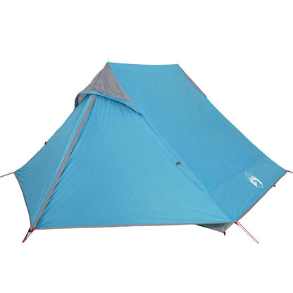 Detail van de lichtgewicht blauwe vidaXL tent met waterdichte bovenkant en zijaanzicht.