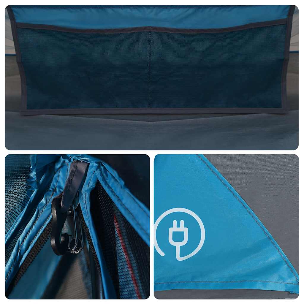 Detail van de binnenkant van de vidaXL tent met ventilatierooster en bevestigingshaak.