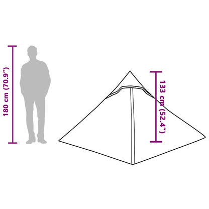 Detail van de vidaXL tent met afmetingen, zijaanzicht van de lichtgewicht constructie.
