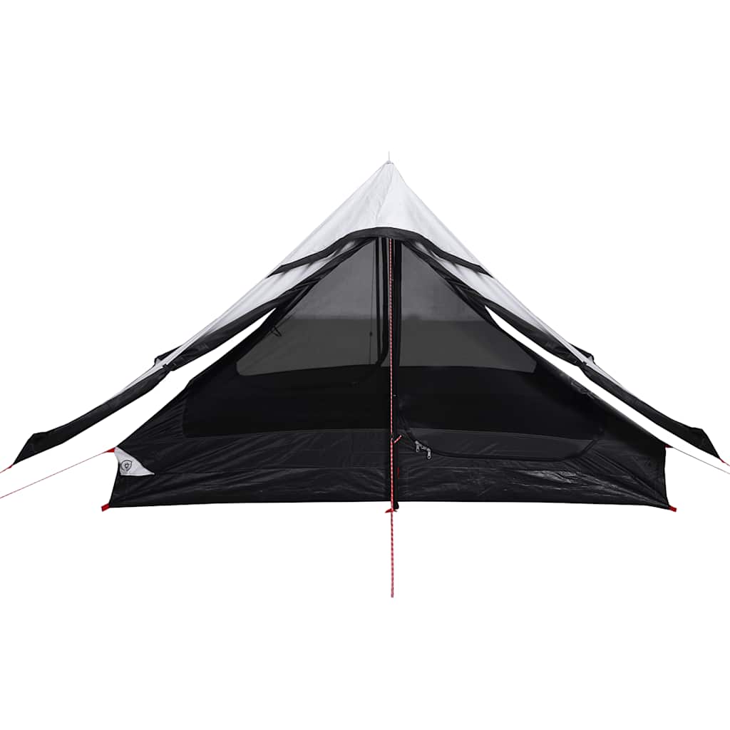 Zijaanzicht van de vidaXL 2-persoons tent met open ingang en verduisterend doek.